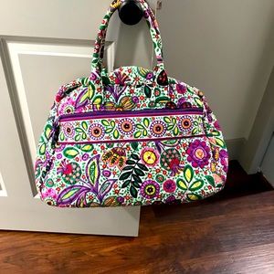 Paisley Vera Bradley weekender bag.